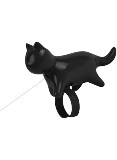 COOLBABY Cat Toys Toy Funny LED Pointer Ring Type Interactive Stick Finger Light Training Small Animal(Black)