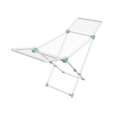 JUWEL Ruck Zuck Clothes Dryer Superdry Maxi Mint, Stable Clothes Airer with Wings, For Long Garments, Narrow Wing Clothes Dryer, Fits Through Tight Doors- 40101