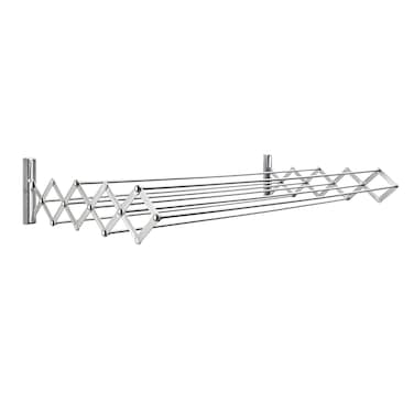 JUWEL Ruck Zuck Clothes Dryer 120cm, Extendable Wall-Mounted Dryer for Indoor and Outdoor Use, Durable, High Load Capacity, Space-Saving Design- 40133