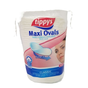 تيبيز ماكسي أوفولز فوط قطنية مستديرة لإزالة المكياج 40 فوطة - أبيض