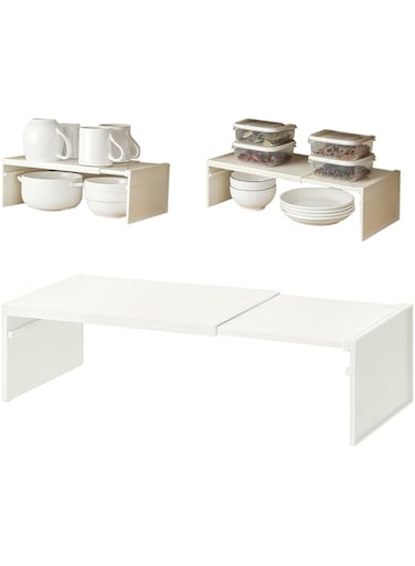 Kitchen cabinets and Counter Shelves Layered Shelves,Cupboard Organizer,Store and Increase Space,Can be Stacked, Extensible,Non-Slip,Suitable for The Kitchen,Cabinets, Sinks, Shoe cabinets, Wardrobe