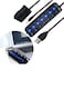 USB 3.0 hub with power adapter 7 port cable about 120cm black