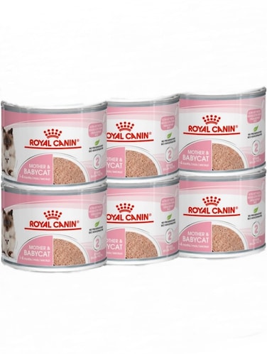 Royal Canin FHN Mother &amp; Babycat Mousse Wet Food Cans Tray of 6x195g Feline Breed Nutrition Cat Food

