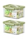 Fruit Storage Containers, Portable Refrigerator Fruit Organizer Bins Vegetable Storage Boxes with Lid and Handle, Stackable Plastic Freezer Snack Boxes for Fruits Vegetables Snack Meat (2000ml &Atilde;&mdash; 2pcs)