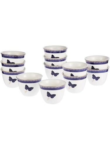 Harmony blue butterfly cawa cups - 12 pieces
