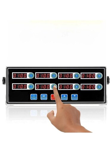 8 Channels Kitchen Timers Commercial Cooking Timer, Restaurant Timer with Loud Alarm Cooking Reminder, Stainless Steel Calculagraph Timer for Cook Burger on Multiple Events