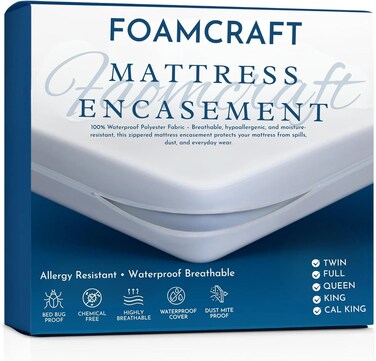 CRAFT&Acirc;&reg; Waterproof Mattress Encasement - 300 TC Cotton Zippered Cover