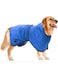 DELIFUR Dog Bathrobe Towel Microfiber- Fast Drying Coat Pet Bath Robe Towels Coat Dog Drying Coat Absorbent Pet Dog Cat Bathrobe for Dogs and Cats (Blue, M)