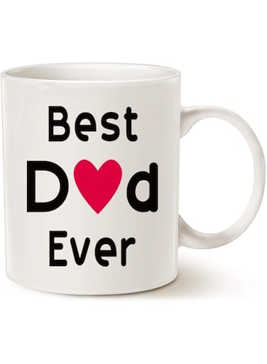 MAUAG Best Dad Coffee Mug, Best Dad Ever Unique Birthday Gifts Idea for Dad Father Papa Daddy Cup White, 11 Oz