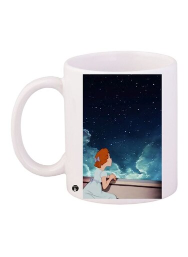Starry Sky Printed Coffee Mug White/Blue/Brown 11ounce
