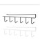 Iron 6 Hooks Storage Shelf Wardrobe Cabinet Metal Under Shelves Mug Cup Hanger Bathroom Kitchen Organizer Rack Holder [4White+4black]