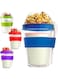 Premify Overnight Oats Jar, 4Pcs Double Wall Parfait Cups with Lids &amp; Spoon, 450ml/15oz Each Cup, /Yogurt/Breakfast On the Go Reusable Plastic Containers, Milk Jar/Oatmeal Breakfast/Smoothie Cups