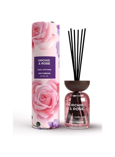 Gulf Orchid Orchid &amp; Rose Aromatherapy Reed Diffuser Air Freshener Fragrance for Home &amp; Office 150ml