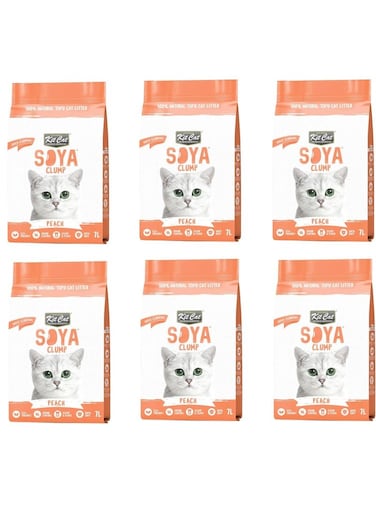 Kit Cat Soya Clump Soybean Litter &ndash; Peach 7L(1 Box &ndash; 6pcs)