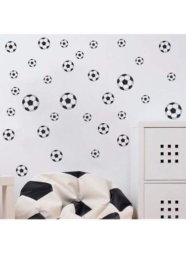 BPA&reg; Art Home Decor Boys Room Sticker Small Football Pattern Wall Stickers for Boys Bedroom Children Kids Play Room Wall Mural (Black)