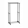 Art Double Rod Garment Rack 80x41x90-160cm Adjustable Height Clothes Hanging Stand Steel Frame Portable Clothing Rack for Bedroom Hostel Boutique and Apartment Use Black