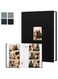 Vurtboly Photo Album 4x6 300 Pockets with Writing Space, DIY Photo Albums, Linen Cover Memory Book with Front Window,White Page Vertical Photo Book for Wedding,Family,Anniversare,Baby,Vacation (Black)
