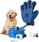 Masroo Pet Automatic Water Spray Bath Gloves，Newest Pet Bathing Tool, Dog Shower Sprayer Scrubber Grooming Glove with 4 Faucet Adapters for Dog Cat Horse Indoor Outdoor Use