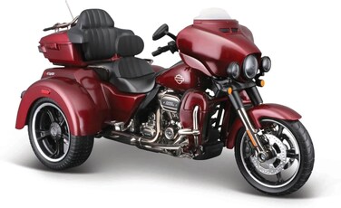 Maisto Koenig-Tom - Moto Harley Davidson - Cvo Tri-Glide (3 Wheels) - Orange - 1:12 Scale Vehicle Reproduction - For Children From 3 Years Old - M32337