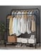 hanger coat rack family bedroom storage rack double pole plus base shoe rack black