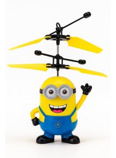 Minion Helicopter Minion Induction Flying Toy Drone - Rechargeable Hand Sensor Control Aircraft With Remote, LED Light Mini Helicopter For Kids, Auto Hover Motion Sensor Drone Toy, Durable Flying
