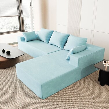 Karnak Annalisa 3 Seater L-Shape Velvet Sofa - Jet Stream