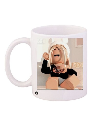 Printed Ceramic Coffee Mug Multicolour