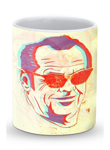 Premium Shining Glasses Designer Mug Yellow/Red