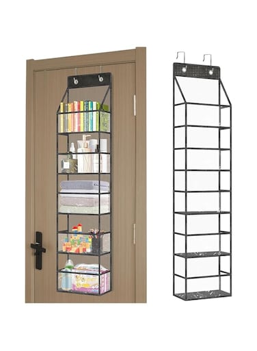 6-Shelf Over The Door Storage Organizer,Door Organizer Hanging，Over The Door Pantry Organizer，Back Of Door Storage Organizer，25lb Ultra Sturdy &amp; Large Capacity Door Organizer for Closet,Bedroom.