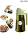 16oz/470ml Lightweight Blocking Oil Sprayer for Cooking with Sticker, Food Grade 2 in 1 Olive Oil Dispenser Bottle for Kitchen, Premium Dark Green Glass Oil Bottle for Air Fryer, Grill (Green)