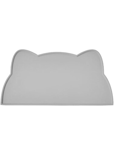 Kameety Cat Food Mat, Silicone Pet Feeding Mat for Floor Non-Slip Waterproof Dog Water Bowl Tray Cushion (17" x 10", Dark Gray)