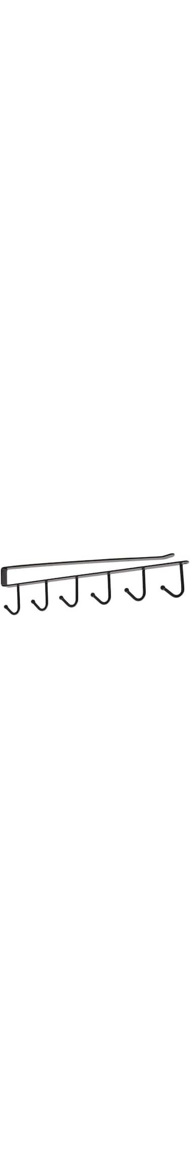6 Hooks Cup Holder Hang Kitchen Cabinet Under Shelf Storage Rack Organizer Hook (Black)
