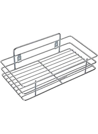 Sulfar Single Layer Stainless Steel Multipurpose Kitchen Storage Rack/Wall Mount Hanging Stand Bedroom/Bathroom Shelf (Silver)