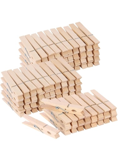 Tecbeauty 100pcs Large Wooden Clothespins Heavy Duty Clothes Pins for Laundry Hanging Clothes-Wood Clip for Crafts Pictures,3 inch