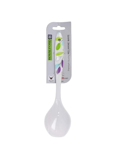 Royalford Rf7391Lf Professional Melamine Serving Spoon - Cooking And Serving Spoon With Grip Handle   Microwave Safe   Dinner Cutlery/Crockery Utensil - Ultra Stylish With Long Handle - 20.2 Cm