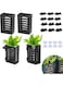 Rayyan 4 Pack Aquarium Plant Holder with Hooks and Suction Cups, Aquarium Planter Pots with 24 Hooks and 8 Suction Cups, Hanging Planter Cups for Fish Tank, Aquascape Decoration
