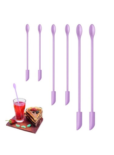 6 Pcs Multi Size Makeup Spatula, Beauty Spatula, Mini Small Silicone Spatula Set for Beauty and Kitchen, Tiny Scraper for Jar, Kitchen Bottles, Cosmetic