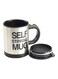 Stirring Mug With Lid Silver/Black 11.5x8.8cm