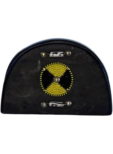 Handcraft Napkin Holder for Table - Paper Napkins Storage for Home Decor - D-Shape Napkin Holder for Kitchen and Restaurant - Dinner Table Cocktail Napkin Holder Yellow Black