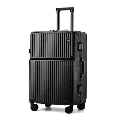 STARGOLD PC Hard Side Zipper less Front Pocket Luggage With Cup Holder, TSA Lockable Travel Suitcase 24 Inches