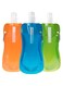 Clever Creations Collapsible Sports Water Bottle 3 Pack, Foldable Leak Proof Travel Bottles for Camping and Hiking, 480 mL Capacity, Blue, Orange, and Green