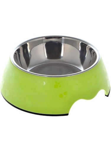 Nutrapet Large Round Stainless Paw Bowl Set - Dull Green