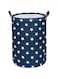 Another30 Foldable Laundry Basket with Lid, 40X50CM Laundry Basket bag Freestanding Dirty Clothes Basket Toys Storage Bucket with Handle (Blue Star)