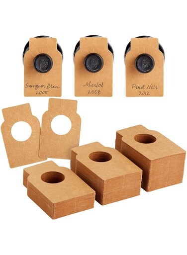 Juvale Kraft Paper Wine Bottle Tags (3.5 x 2.25 Inches, 300 Pack)