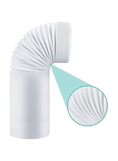 KASTWAVE Exhaust Hose for Portable Air Conditioner, 5" Diameter Counterclockwise Thread, Replacement for 5" Portable AC Vent Hose, Universal AC Tube for Midea, LG, Whynter, Black+ Decker, Haier