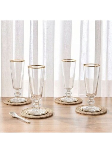 HOME Rakle Short Stem Glass Set 4Pc 180ml Elegant Drink Glasses