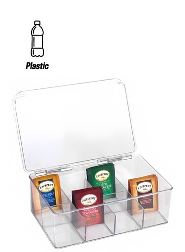 Tea Bag Organizer,Stackable Tea Bag Storage with Lid,Coffee and Tea Organizer for Kitchen Pantry Cabinets and Countertops, Holder for Tea Bags,Coffee,Sugar Packets,Condiments,Small Packets