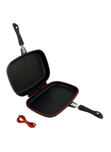 Double Sided Grill Pan Black/Red 36x15x8cm