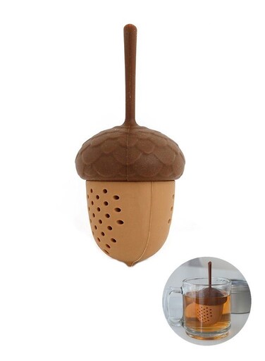 Cones Tea Infuser Strainer, Reusable Lovely Silicone Loose Leaf Tea Filter, High Temperature Resistance Non Toxic Tea Infusers (Brown)