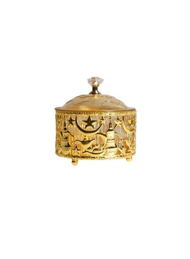 Smart Ramadan Metal Snack Box with Lid   Desert serving platter with transparent lid, inspired by mosque adding an elegant touch to your Ramadan decorations in your office or home. Perfect for celebrating Eid al-Fitr, Ramadan, or weddings.